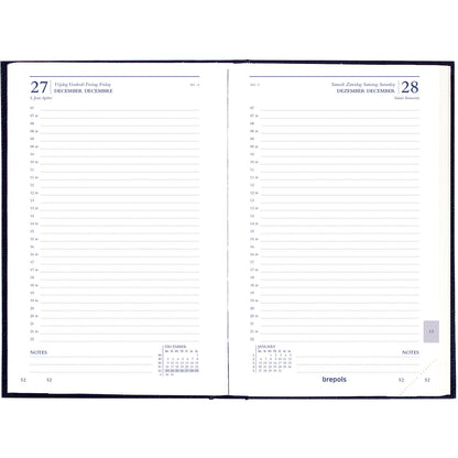 BREPOLS Agenda Saturn. Basic Lima 2025 0.015.1255 1T/1S schwarz 13x20.8cm