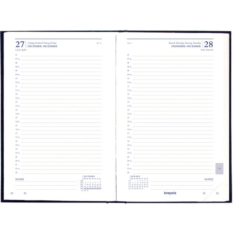 BREPOLS Agenda Saturn. Basic Lima 2025 0.015.1255 1T/1S schwarz 13x20.8cm