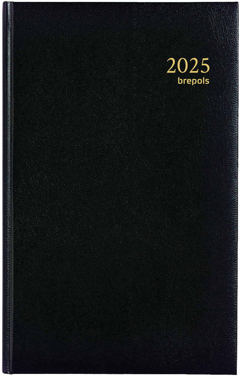 BREPOLS Agenda Saturn. Basic Lima 2025 0.015.1255 1T/1S schwarz 13x20.8cm