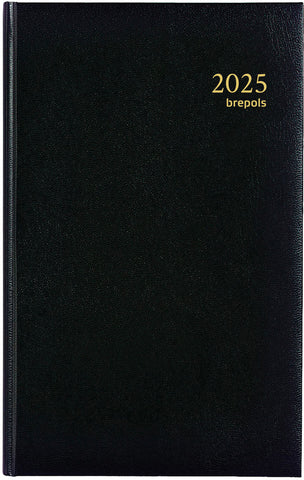 BREPOLS Agenda Saturn. Basic Lima 2025 0.015.1255 1T/1S schwarz 13x20.8cm