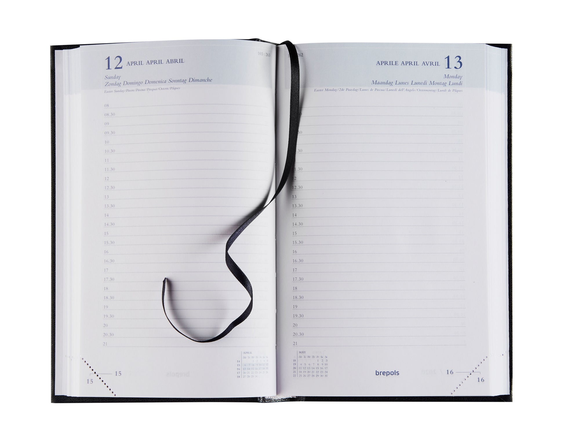 BREPOLS Agenda Brefix Lima 2025 0.016.1256 1T/1S schwarz 11.3x18.2cm