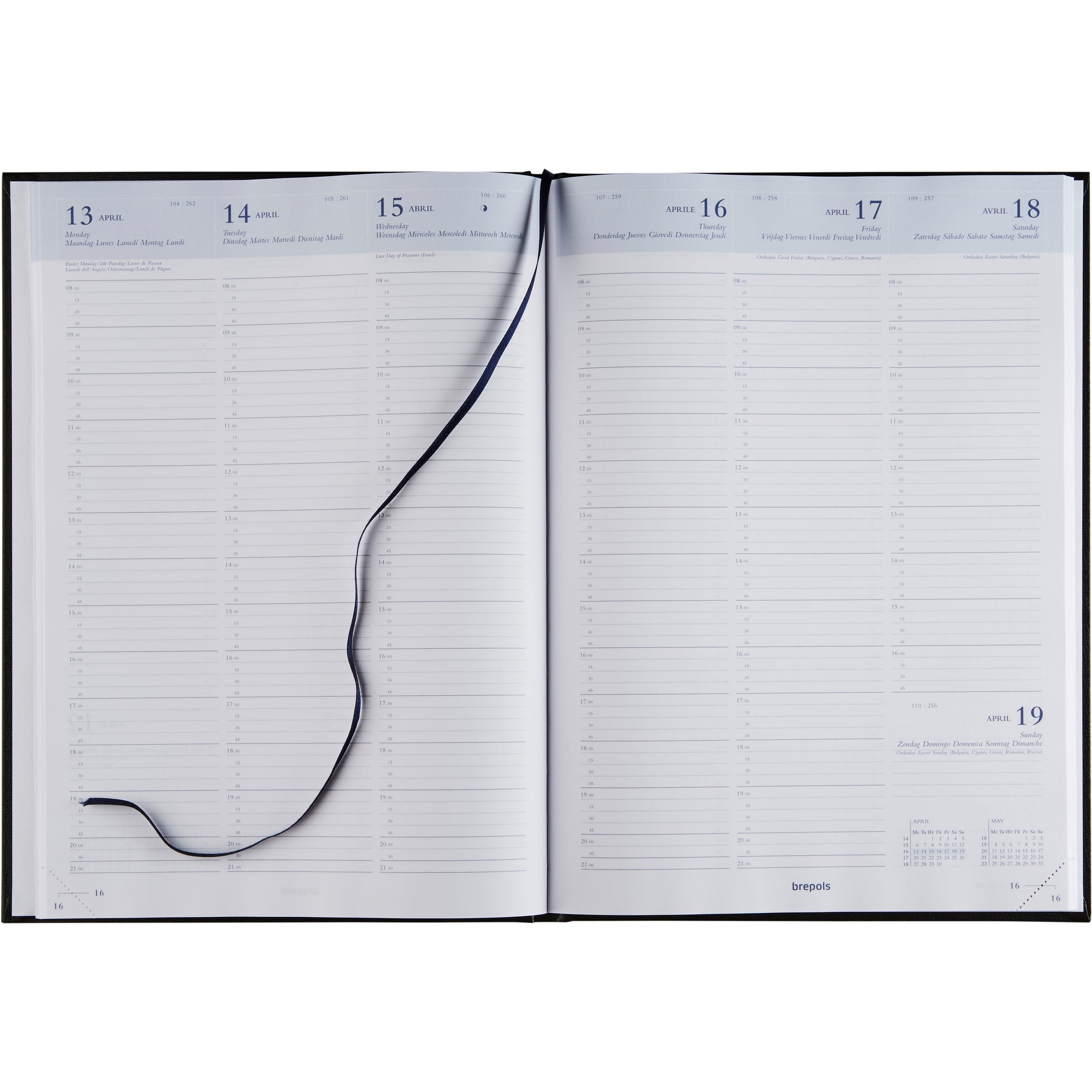 BREPOLS Agenda Omega Lima Kul. 2025 0.030.1256 1W/2S blau 21x29cm