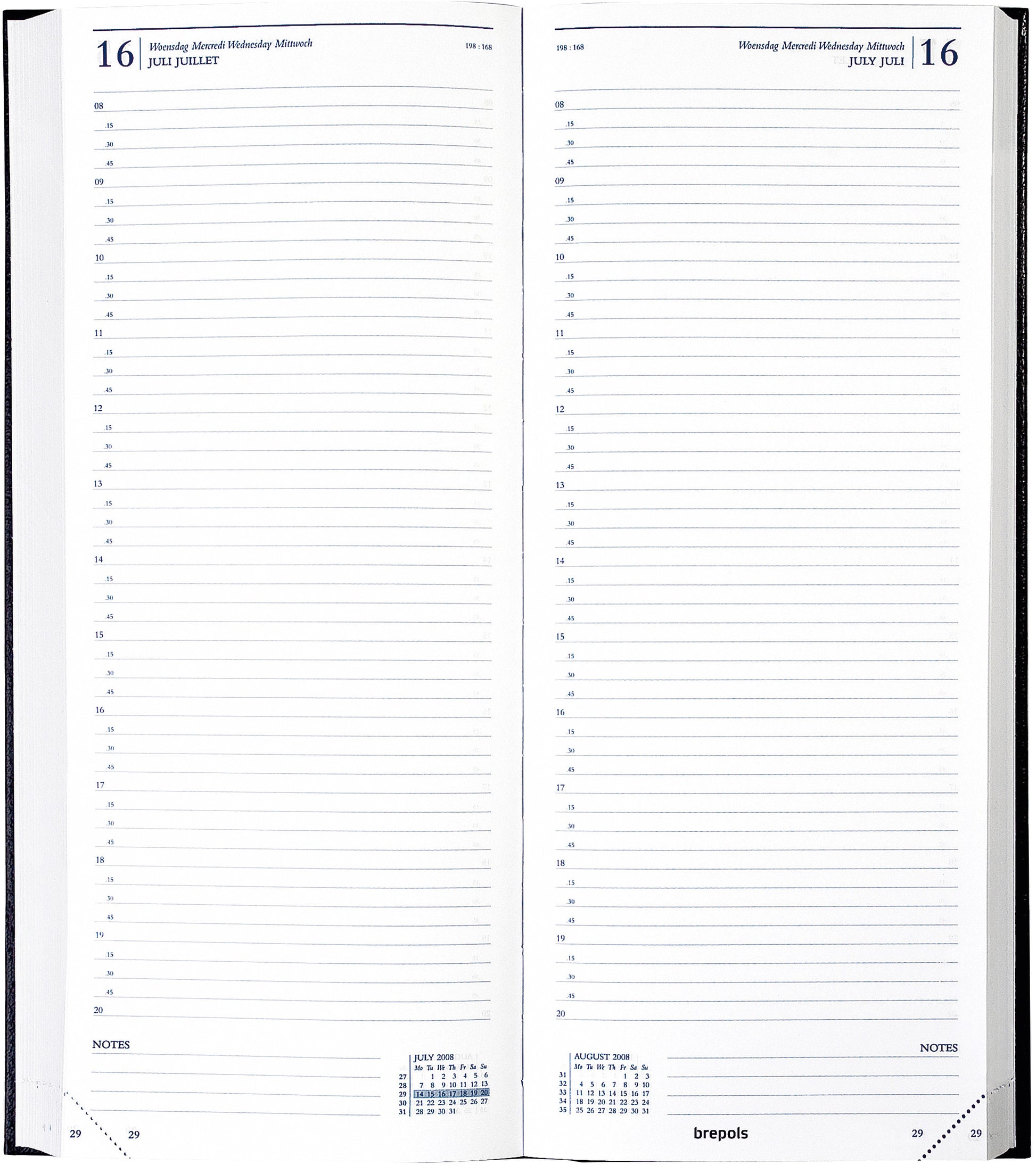 BREPOLS Agenda Saturnus 101 Lima 2025 0.101.1255 1T/2S schwarz 12.8x33cm
