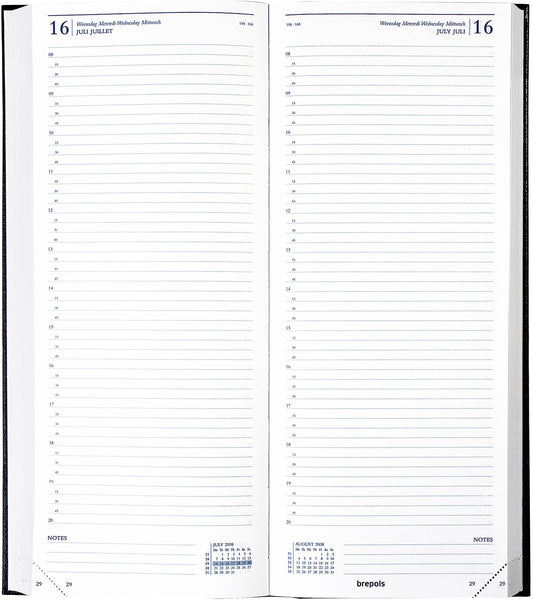 BREPOLS Agenda Saturnus 101 Lima 2025 0.101.1255 1T/2S schwarz 12.8x33cm