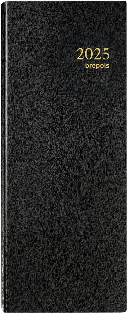 BREPOLS Agenda Saturnus 101 Lima 2025 0.101.1255 1T/2S schwarz 12.8x33cm