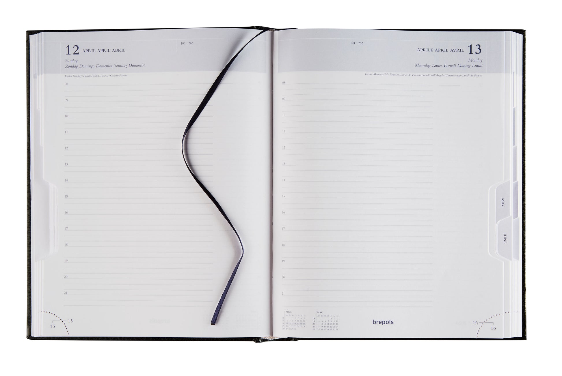 BREPOLS Agenda Ambassador Lima 2025 0.116.1256 1T/1S blau 17x22cm