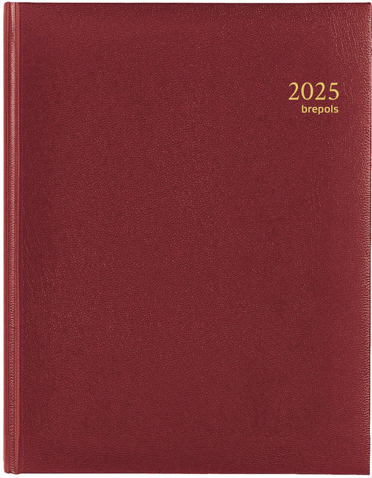 BREPOLS Agenda Timing Lima Kul. 2025 0.136.1256 1W/2S bordeaux 17.1x22cm