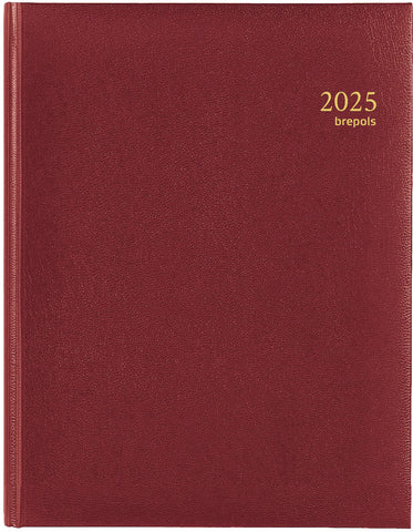 BREPOLS Agenda Timing Lima Kul. 2025 0.136.1256 1W/2S bordeaux 17.1x22cm