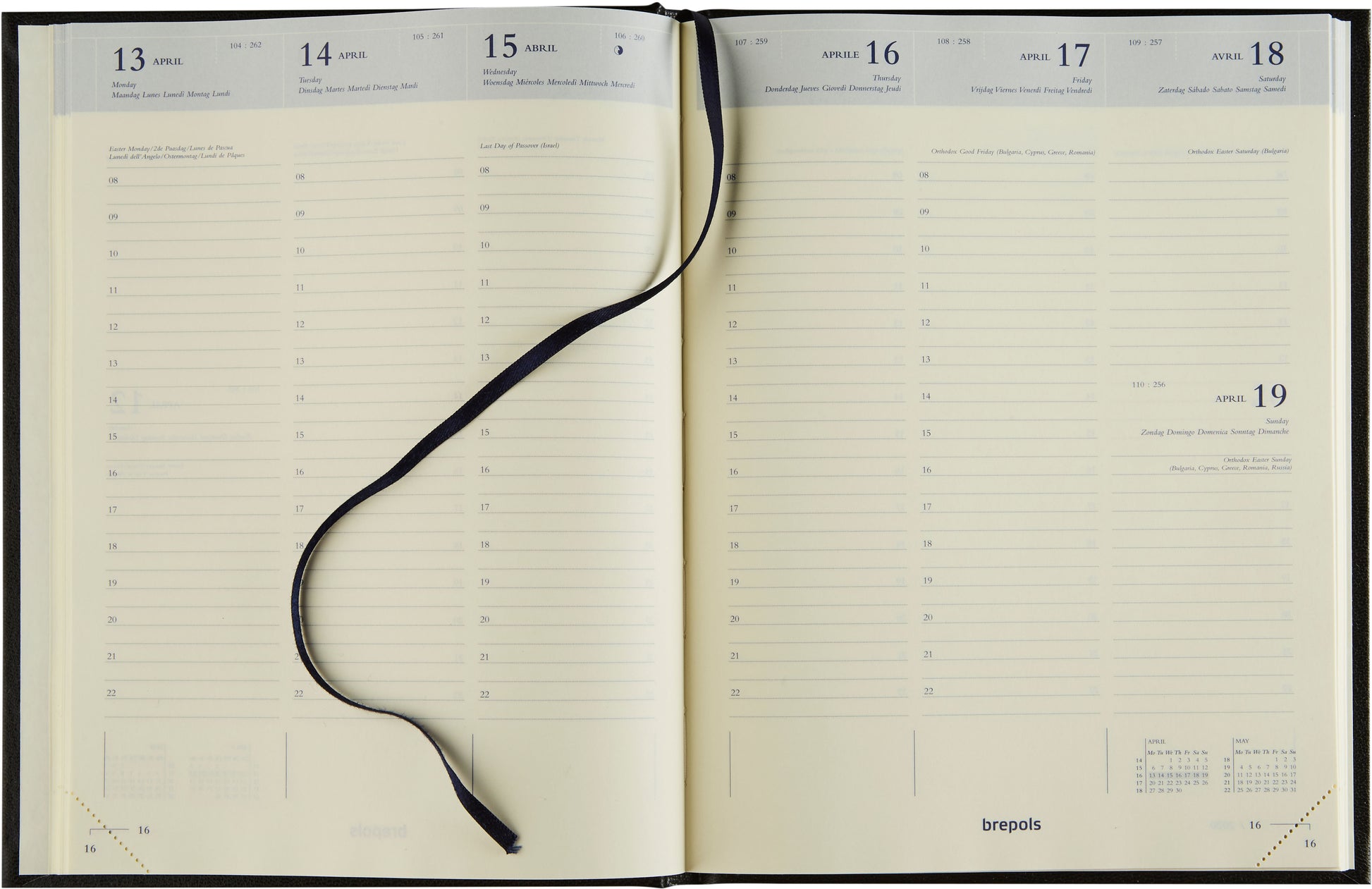 BREPOLS Agenda Timing 0136 Lima 2025 0.136.1256 1W/2S blau 17.1x22cm