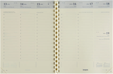 BREPOLS Agenda Timing Genova 2025 0.136.2052 1W/2S schwarz 17.1x22cm