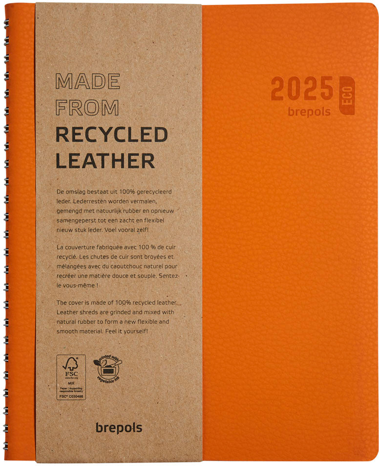 BREPOLS Agenda Timing Calvi 2025 0.136.6870 1W/2S orange 17.1x22cm