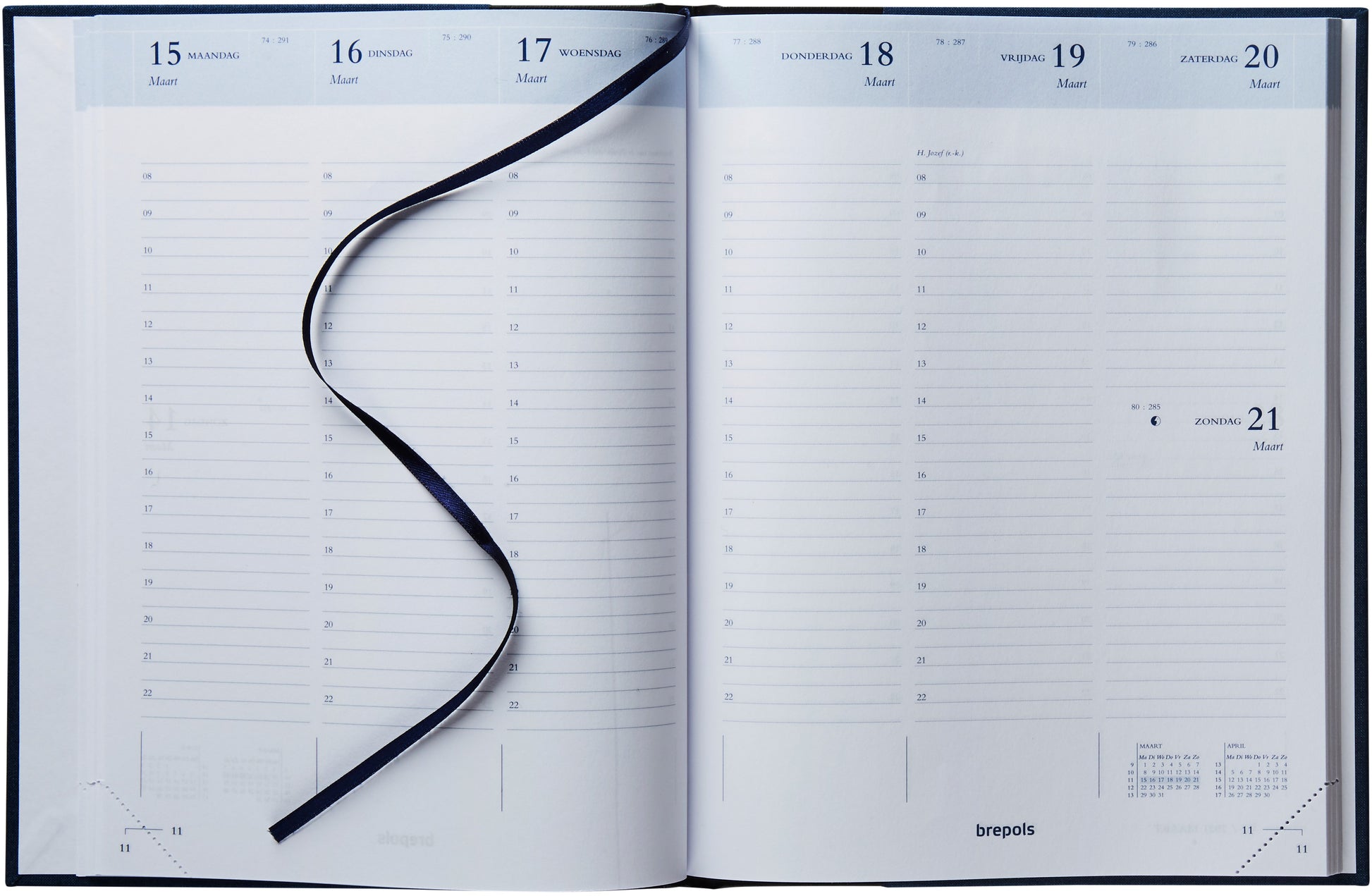 BREPOLS Agenda Timing Lima 2025 0.137.1256 1W/2S schwarz 17.1x22cm