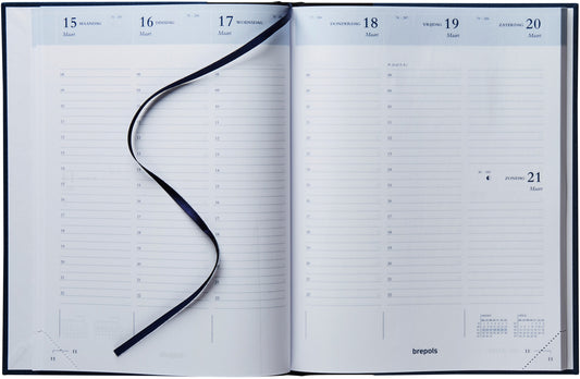 BREPOLS Agenda Timing Lima 2025 0.137.1256 1W/2S blau 17.1x22cm