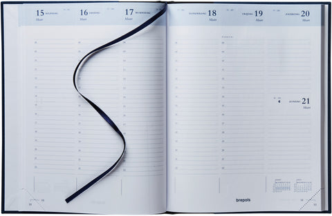 BREPOLS Agenda Timing Lima 2025 0.137.1256 1W/2S blau 17.1x22cm