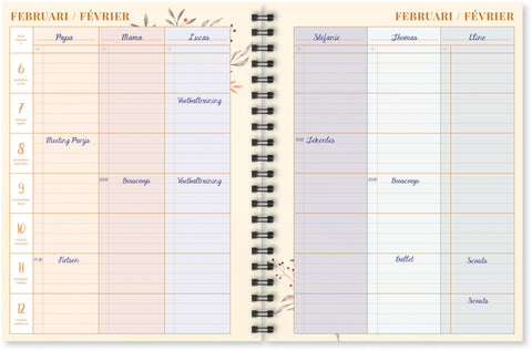 BREPOLS Agenda de la Famille 2024 0.166.2915 1W/2S grün 16.8x22cm