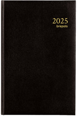 BREPOLS Agenda Saturnus Luxe Lima 2025 0.216.1256 1T/1S schwarz 13.3x20.8cm