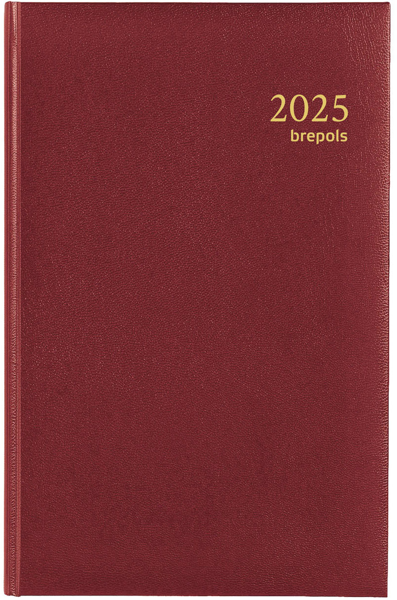 BREPOLS Agenda Saturnus Luxe Lima 2025 0.216.1256 1T/1S weinrot 13.3x20.8cm