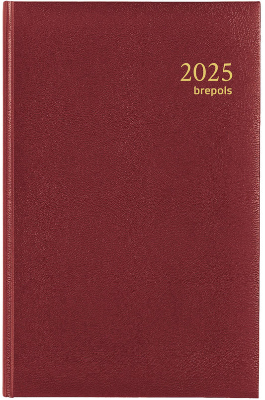 BREPOLS Agenda Saturnus Luxe Lima 2025 0.216.1256 1T/1S weinrot 13.3x20.8cm