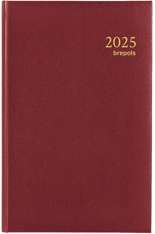 BREPOLS Agenda Saturnus Luxe Lima 2025 0.216.1256 1T/1S weinrot 13.3x20.8cm