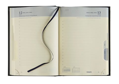 BREPOLS Agenda Euro Lima 2025 0.224.1256 1T/1S schwarz 14.8x21cm