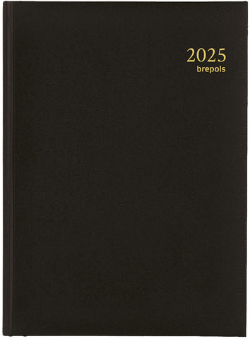 BREPOLS Agenda Euro Lima 2025 0.224.1256 1T/1S schwarz 14.8x21cm