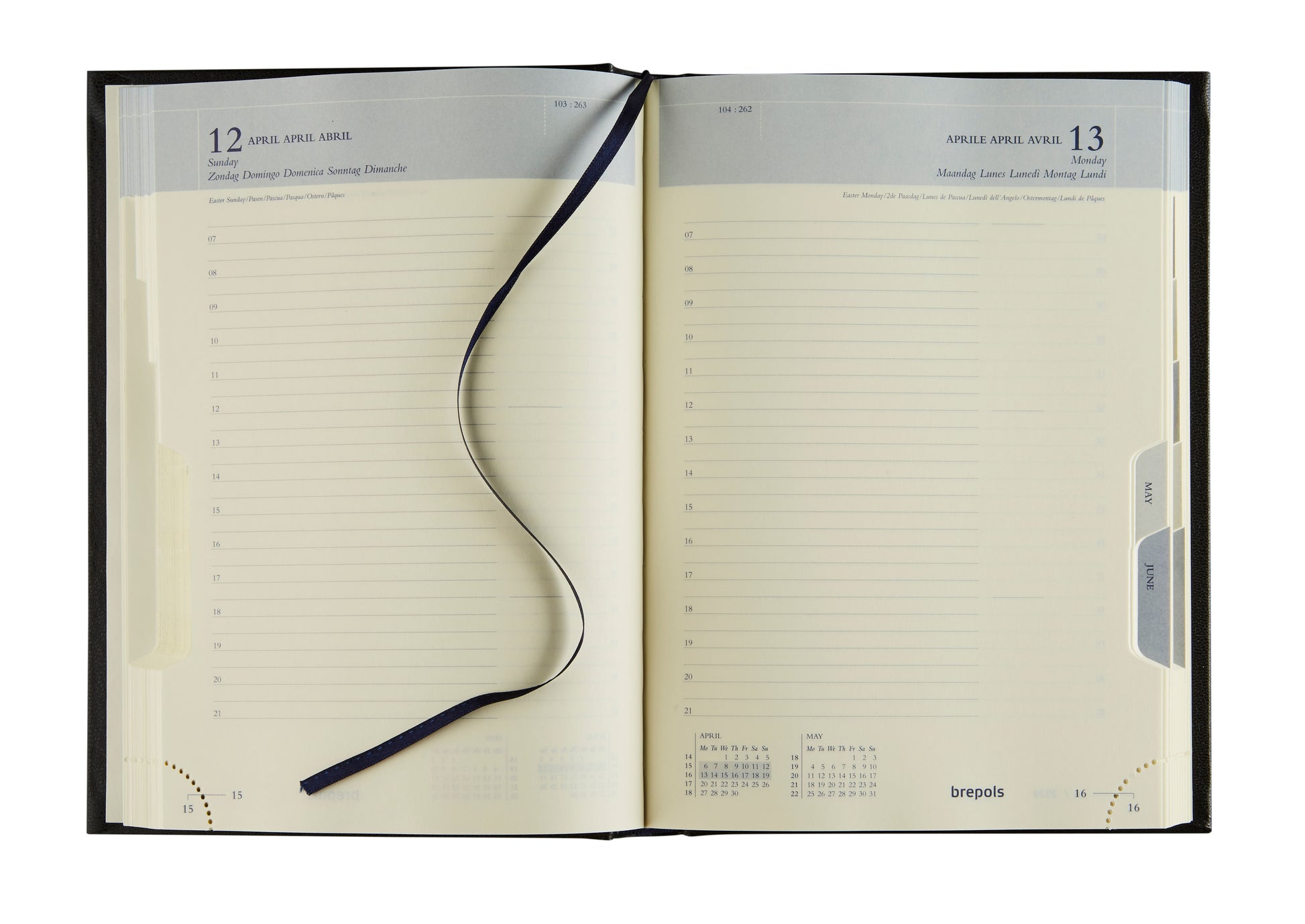 BREPOLS Agenda Euro Lima 2025 0.224.1256 1T/1S blau 14.8x21cm
