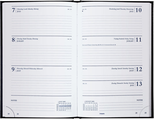 BREPOLS Agenda Saturnus 231 Lima 2025 0.231.1255 1W/2S schwarz 13.5x21cm