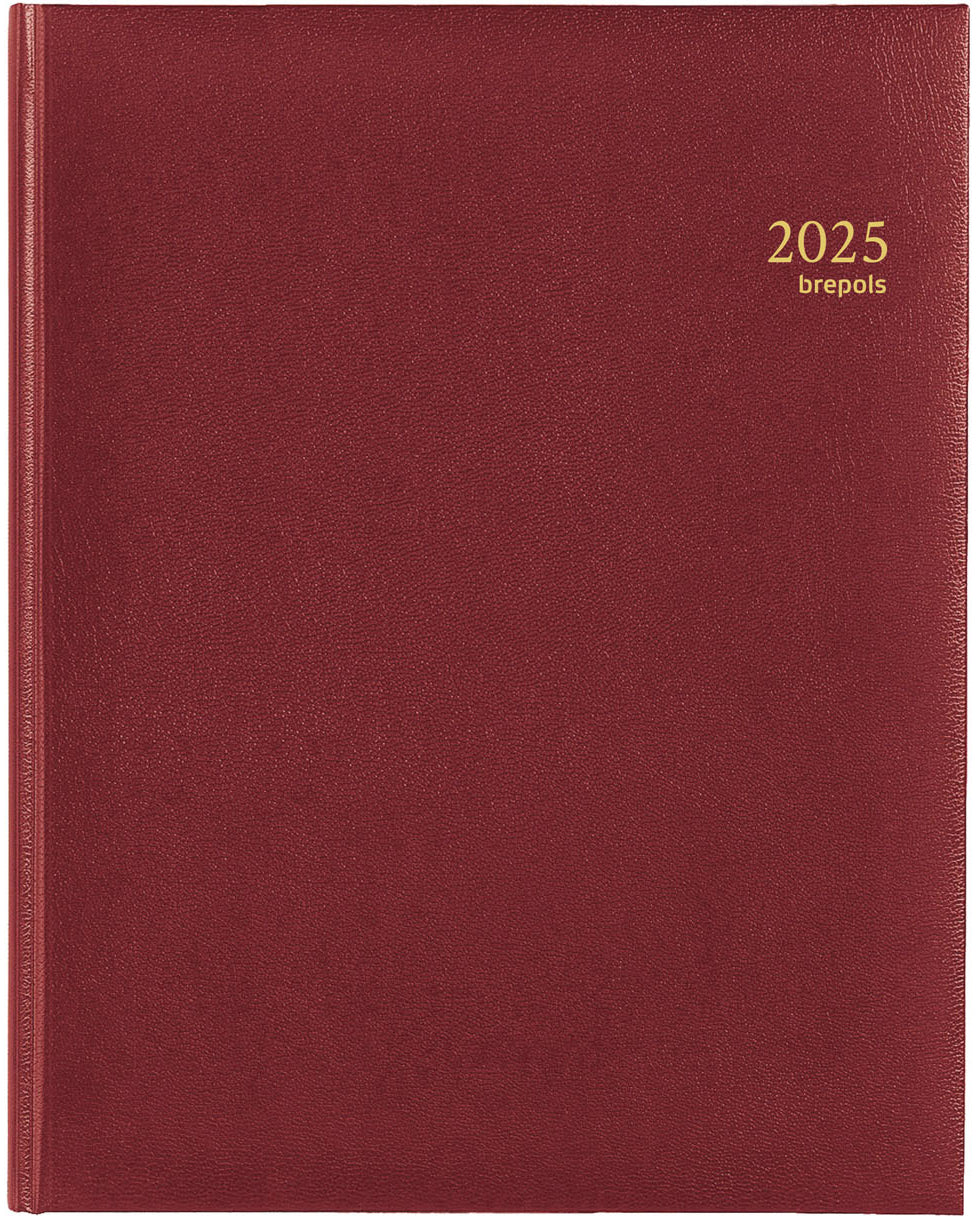 BREPOLS Agenda Concorde Lima Ku. 2025 0.240.1256 1W/2S weinrot 21x27cm