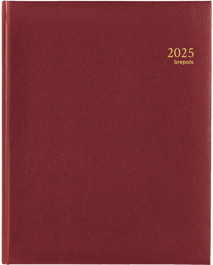 BREPOLS Agenda Concorde Lima Ku. 2025 0.240.1256 1W/2S weinrot 21x27cm