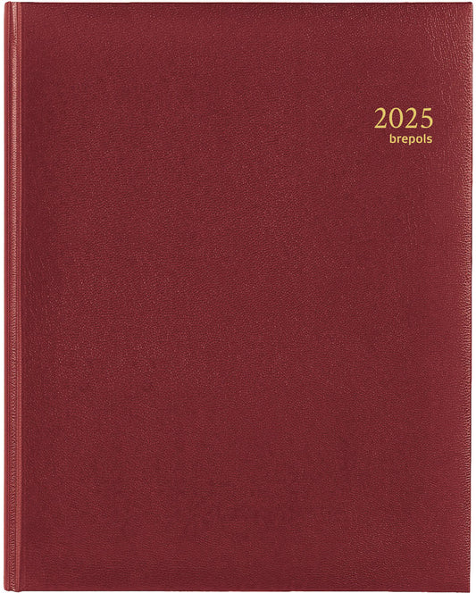 BREPOLS Agenda Concorde Lima Ku. 2025 0.240.1256 1W/2S weinrot 21x27cm