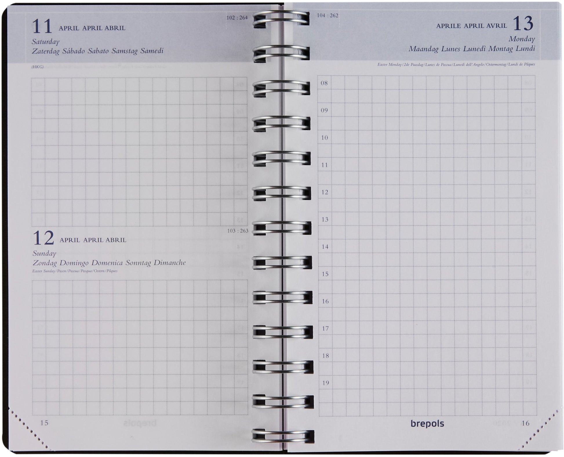 BREPOLS Agenda Building Recycled 2025 0.414.4910 1T/1S schwarz 10x16.5cm