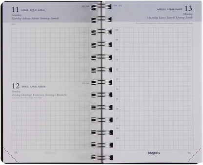 BREPOLS Agenda Building Recycled 2025 0.414.4910 1T/1S schwarz 10x16.5cm