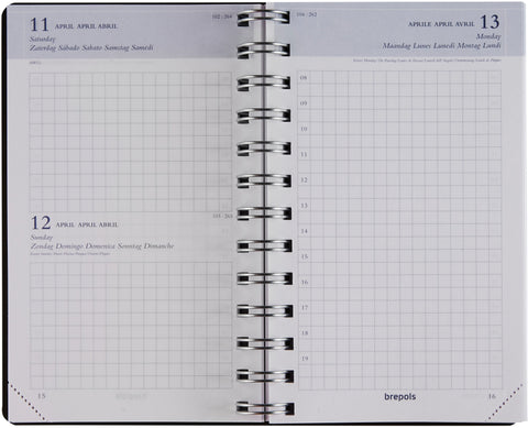 BREPOLS Agenda Building Recycled 2025 0.414.4910 1T/1S schwarz 10x16.5cm