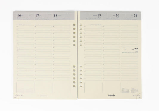 BREPOLS Agenda Brefax 7 open-ring 2025 0.510.9900 1W/2S Ersatzkalender 14.5x21cm