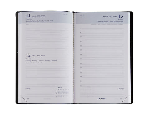 BREPOLS Agenda Breform Seta 2025 0.516.2120 1T/1S schwarz 10x16.5cm
