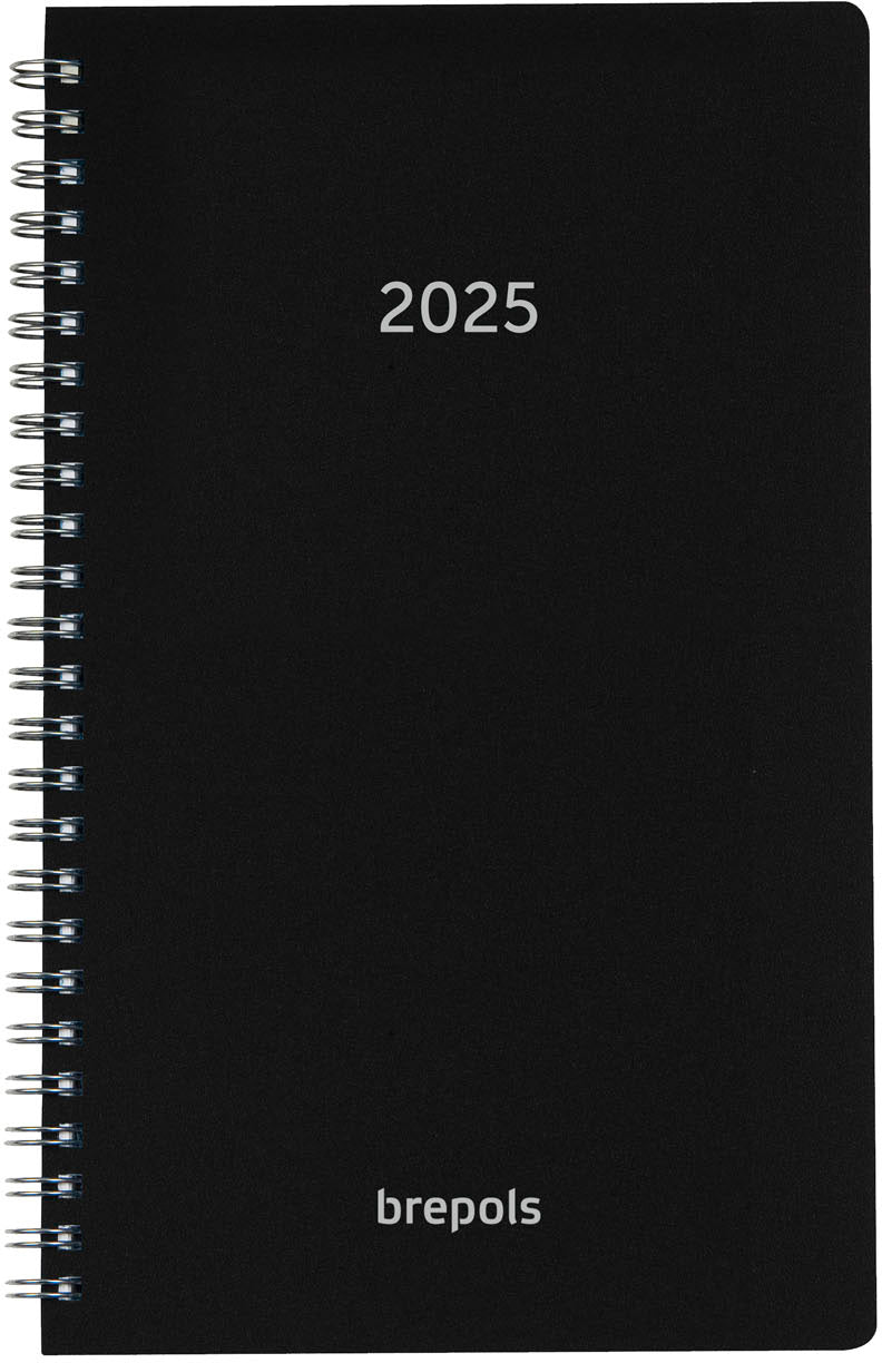 BREPOLS Agenda Breform Polyprop 2025 0.516.4910 1T/1S schwarz 10x16.5cm