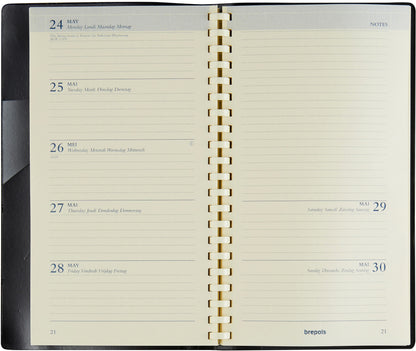 BREPOLS Agenda Notaplan Genova 2025 0.716.2051 1W/2S schwarz 9x16cm