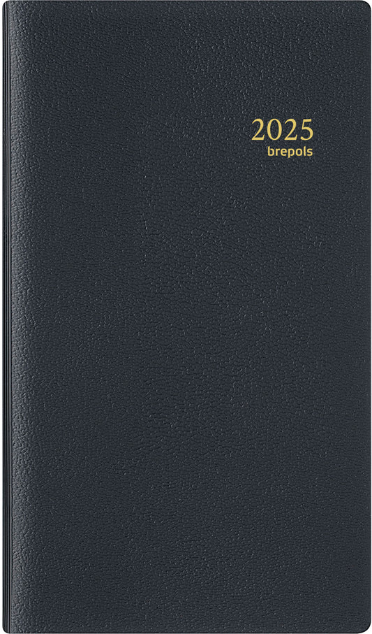 BREPOLS Agenda Notaplan Genova 2025 0.716.2051 1W/2S schwarz 9x16cm