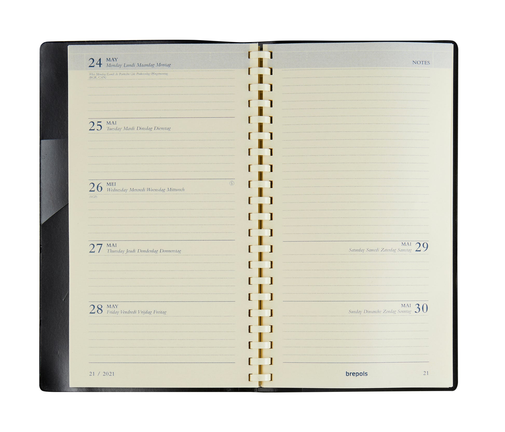 BREPOLS Agenda Notaplan Ersatz 2025 0.716.9900 1W/2S chamois 9x16cm