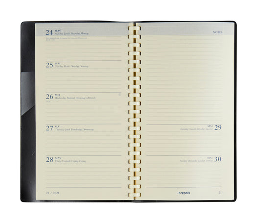 BREPOLS Agenda Notaplan Ersatz 2025 0.716.9900 1W/2S chamois 9x16cm