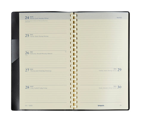 BREPOLS Agenda Notaplan Ersatz 2025 0.716.9900 1W/2S chamois 9x16cm