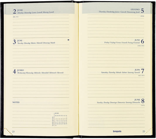 BREPOLS Agenda Interp. Tro.Flower 2025 0.736.0765 1W/2S ass. 9x16cm