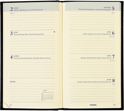 BREPOLS Agenda Interplan Lima Ku. 2025 0.736.1255 1W/2S schwarz 9x16cm
