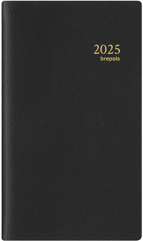 BREPOLS Agenda Interplan Genova 2025 0.736.2051 1W/2S schwarz 9x16cm