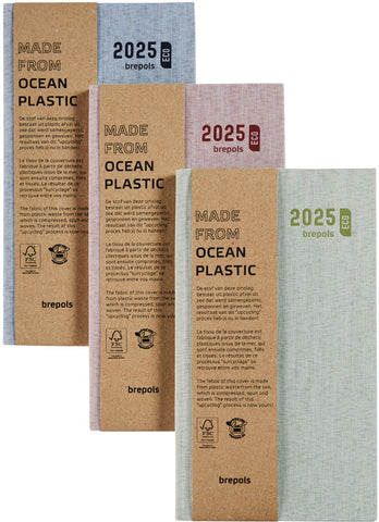 BREPOLS Agenda Interplan Toile 2025 0.736.2065 1W/2S ass. 9x16cm