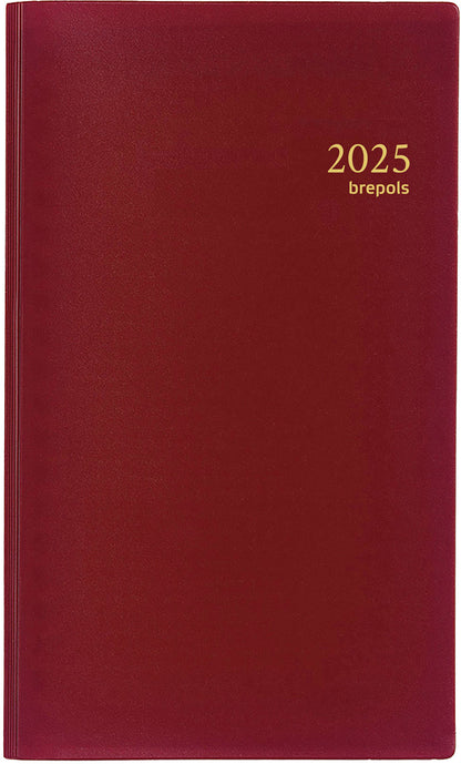 BREPOLS Agenda Interplan Seta 2025 0.736.2121 1W/2S bordeaux 9x16cm