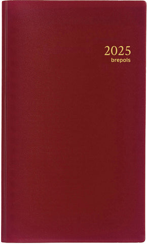 BREPOLS Agenda Interplan Seta 2025 0.736.2121 1W/2S bordeaux 9x16cm