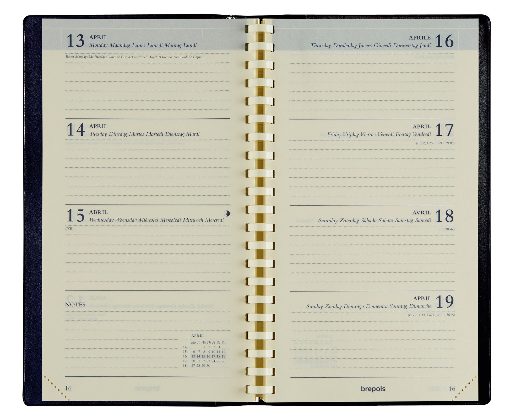 BREPOLS Agenda Interplan Palermo 2025 0.736.3302 1W/2S braun 9x16cm