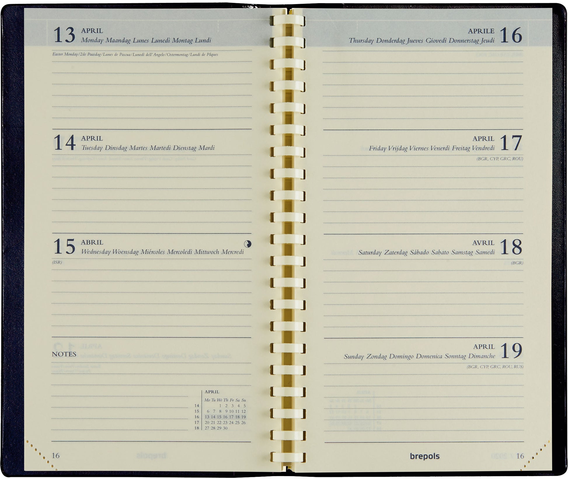 BREPOLS Agenda Interplan 736 Pal. 2025 0.736.3322 1W/2S ass. 9x16cm