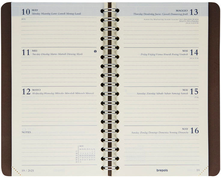 BREPOLS Agenda Interplan Calvi 2025 0.736.6870 1W/2S orange 9x16cm